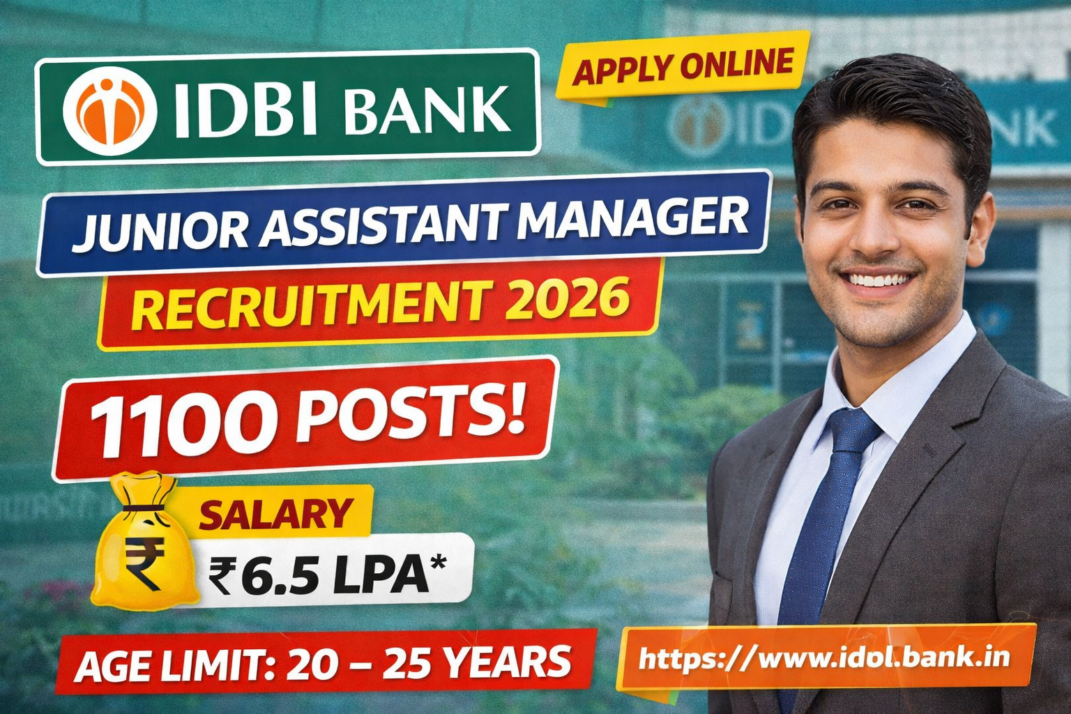 IDBI Bank Junior Assistant Manager Vacancy 2026