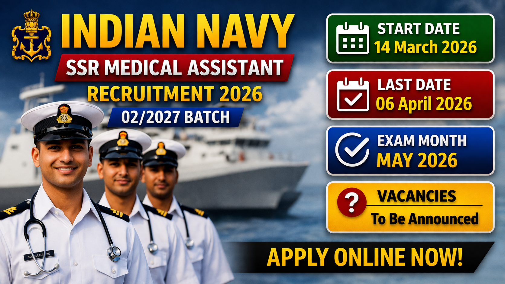 Indian Navy SSR Medical Assistant Recruitment 2026
